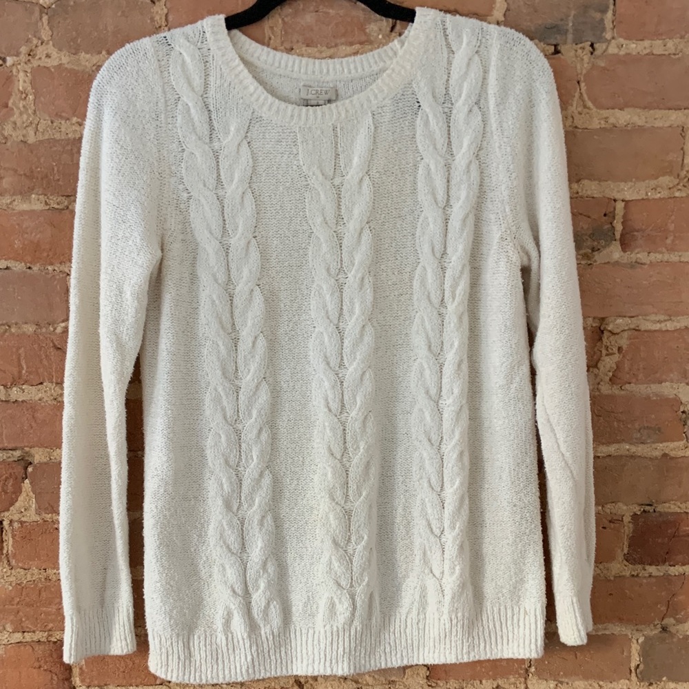 J Crew Knit Cream Sweater Size Small